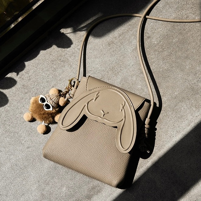 Rabbit - Inspired Women's Genuine Leather Mini Crossbody Phone Bag