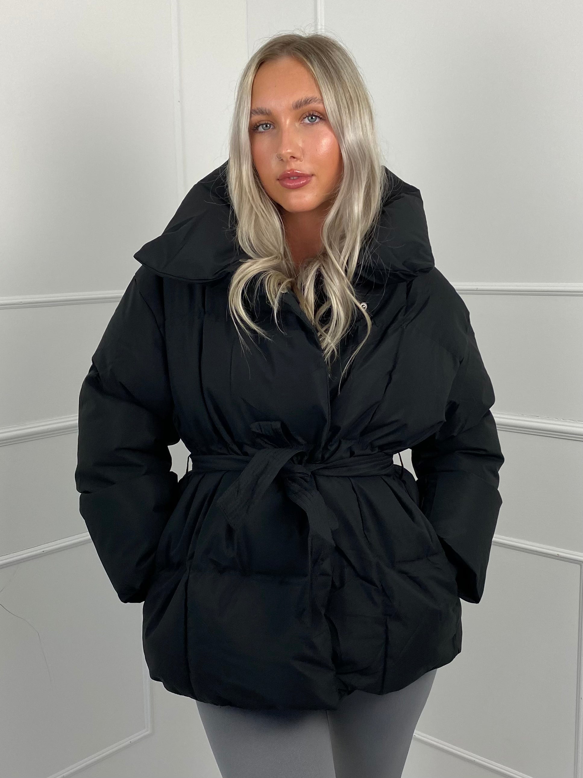KARLY – Short Belted Puffer Jacket