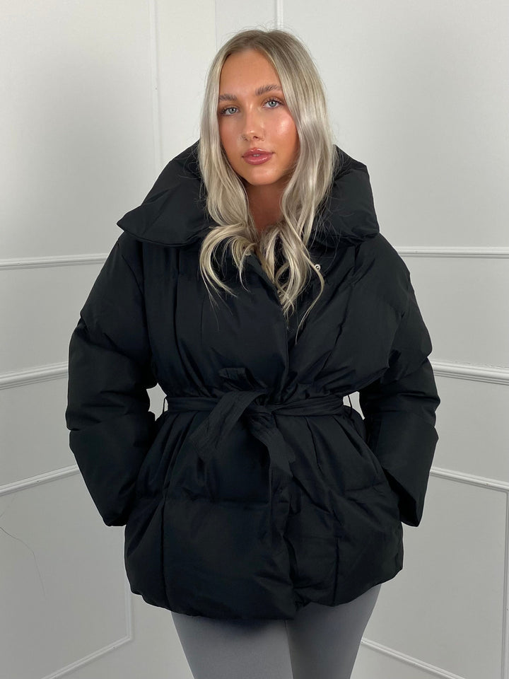 KARLY – Short Belted Puffer Jacket