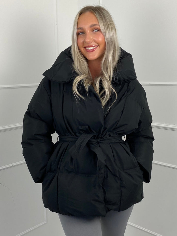 KARLY – Short Belted Puffer Jacket