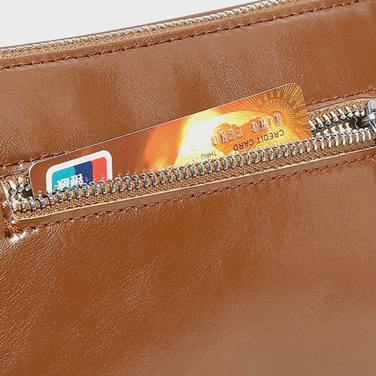 Women's Vintage Genuine Leather Geometric Patchwork Crossbody Bag