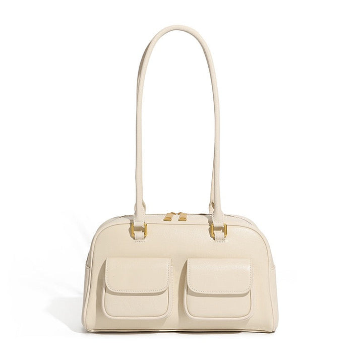 Vintage Women's Genuine Leather Bowling Bag Shoulder Bag