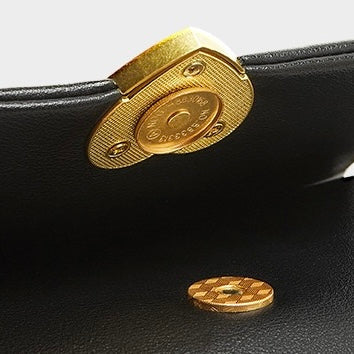 Women's Genuine Leather Chain Shoulder Crossbody Bag with Heart - Shaped Buckle