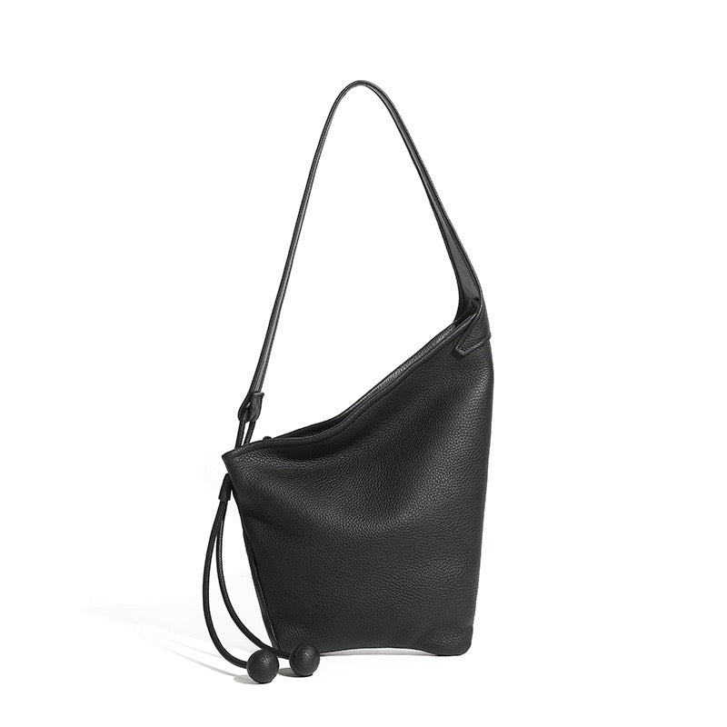 Minimalist Asymmetric Design Slouchy Horn Shaped Shoulder Crossbody Bag