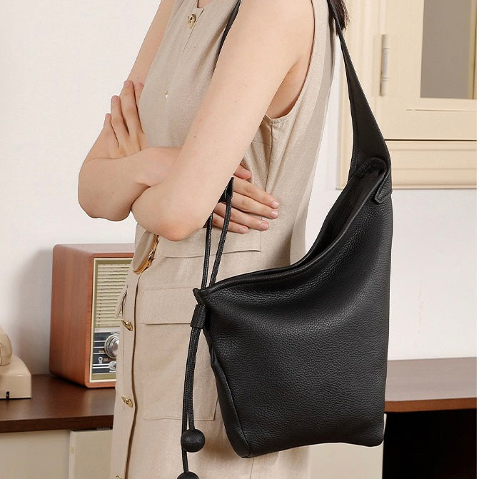 Minimalist Asymmetric Design Slouchy Horn Shaped Shoulder Crossbody Bag