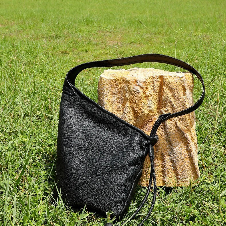 Minimalist Asymmetric Design Slouchy Horn Shaped Shoulder Crossbody Bag