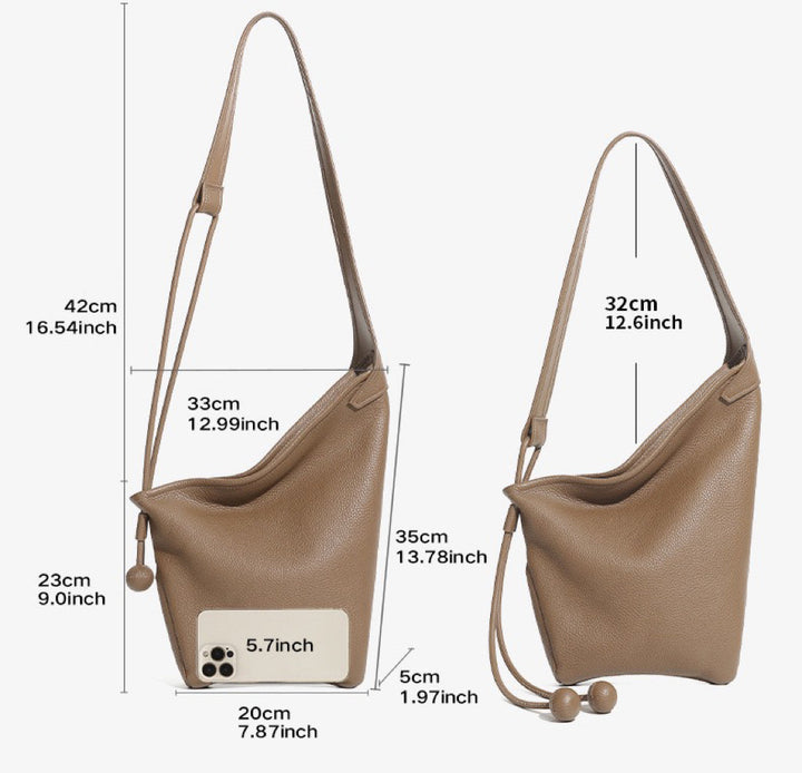 Minimalist Asymmetric Design Slouchy Horn Shaped Shoulder Crossbody Bag