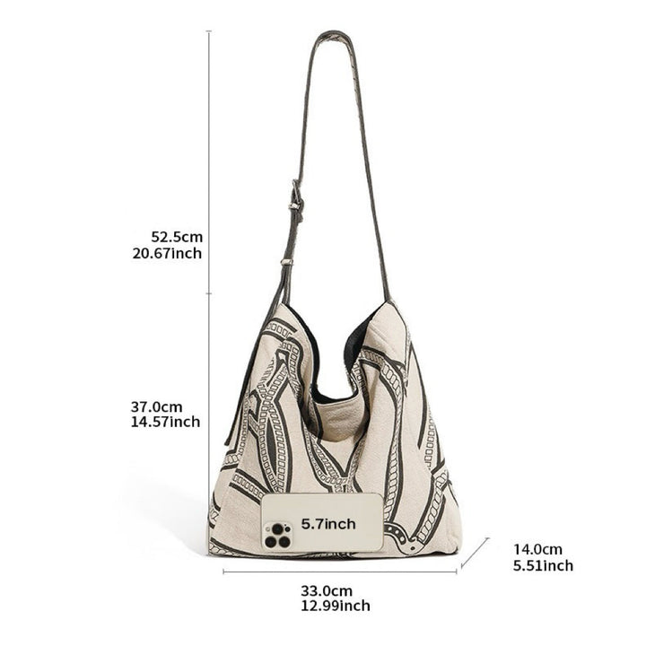 Pony Totem Print Slouchy Large Capacity Lightweight Shoulder Bag