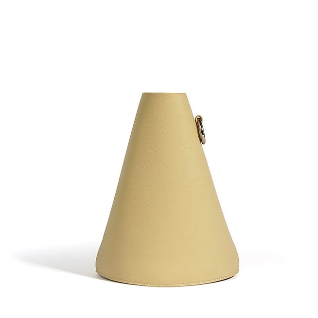 Women's Genuine Leather Adjustable Strap Handheld and Shoulder Bucket Bag