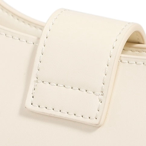 Women’s Soft Top-Grain Leather Baguette Shoulder Bag in Minimalist Commuter Style