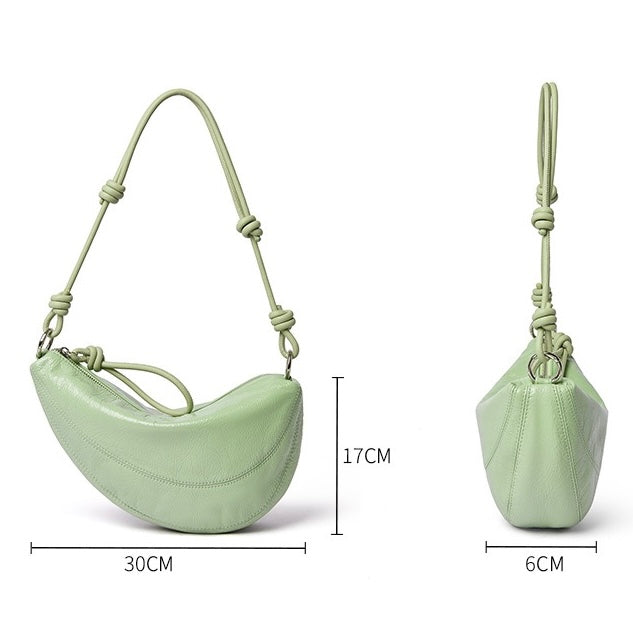Women’s Genuine Leather Dumpling Saddle Bag