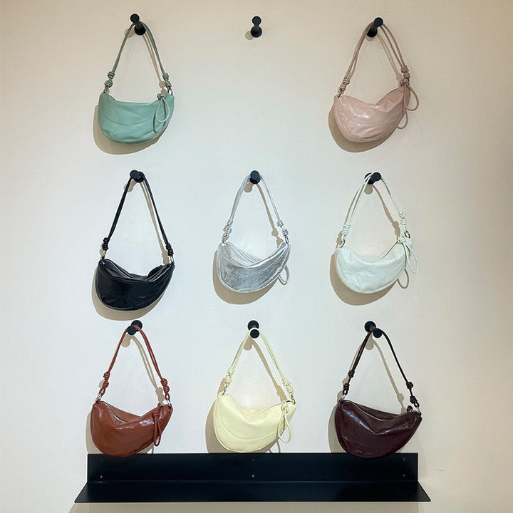 Women’s Genuine Leather Dumpling Saddle Bag