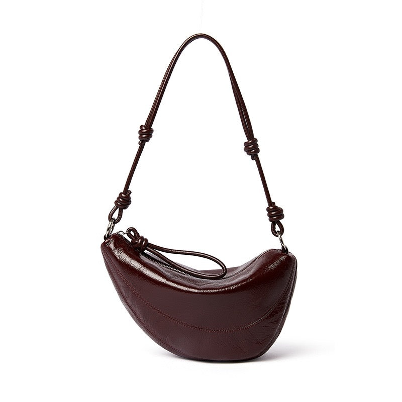 Women’s Genuine Leather Dumpling Saddle Bag