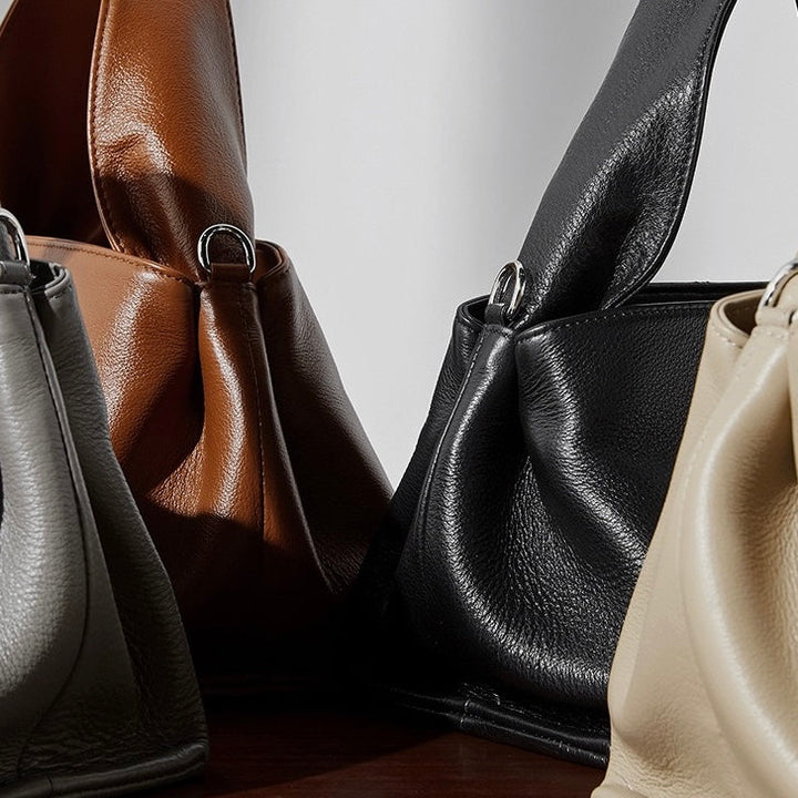 Women’s Genuine Leather Vintage-Style Top-Grain Shoulder Bag in Classic Design