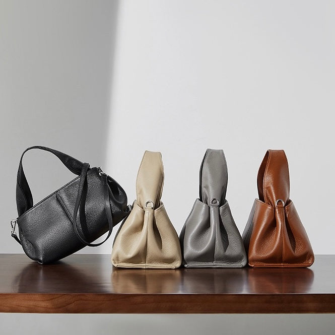 Women’s Genuine Leather Vintage-Style Top-Grain Shoulder Bag in Classic Design