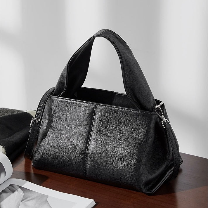 Women’s Genuine Leather Vintage-Style Top-Grain Shoulder Bag in Classic Design