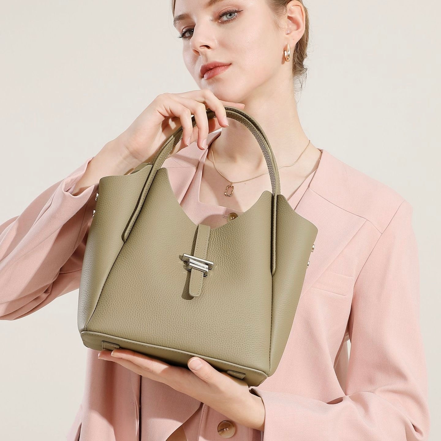 Women’s Genuine Leather Commuter Top Handle Crossbody Shoulder Bag In Minimalist Style