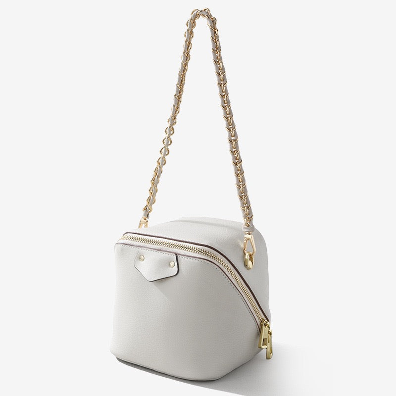Women's Genuine Leather Square Elephant Bucket Bag