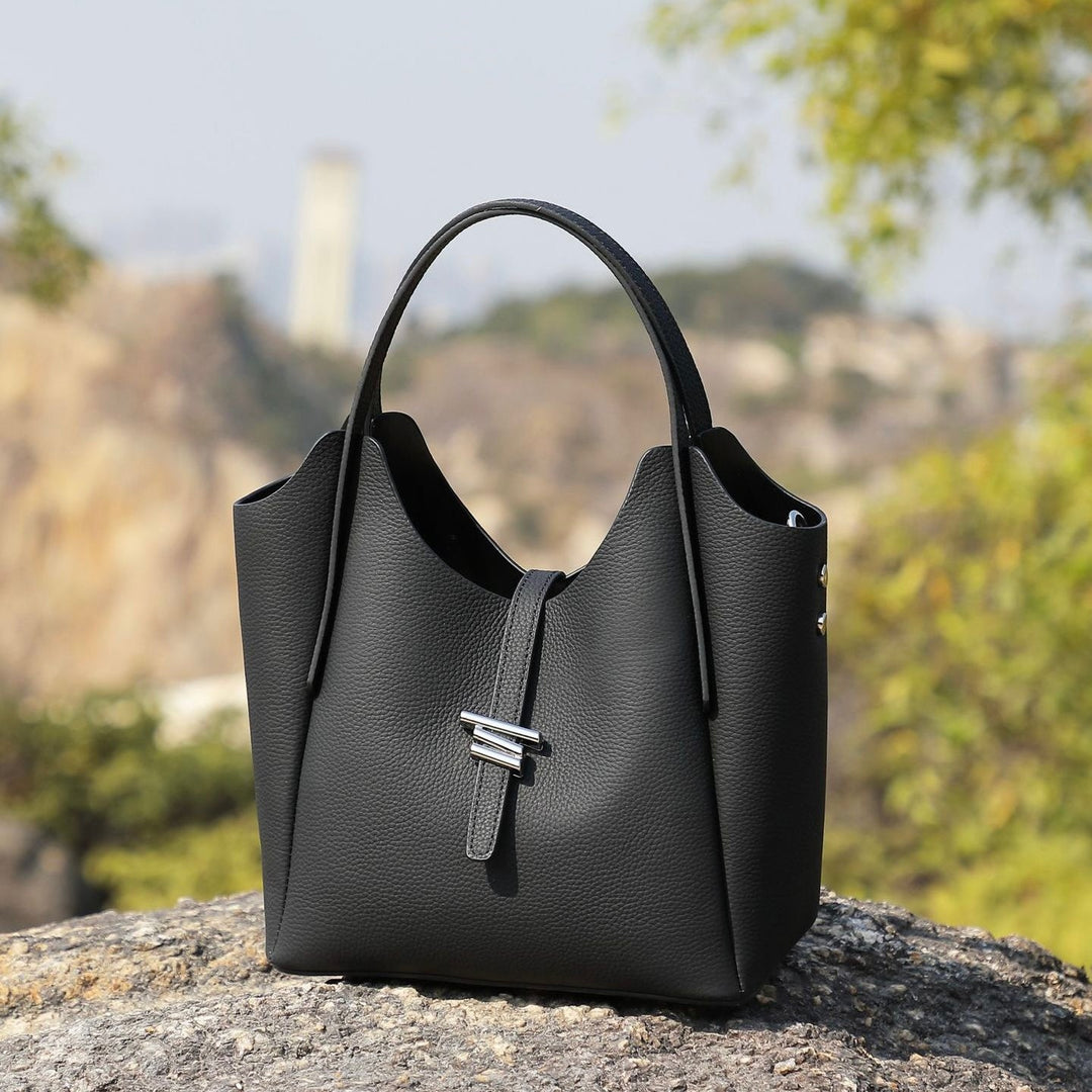 Women’s Genuine Leather Commuter Top Handle Crossbody Shoulder Bag In Minimalist Style