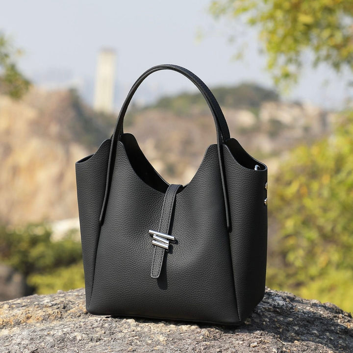 Women’s Genuine Leather Commuter Top Handle Crossbody Shoulder Bag In Minimalist Style