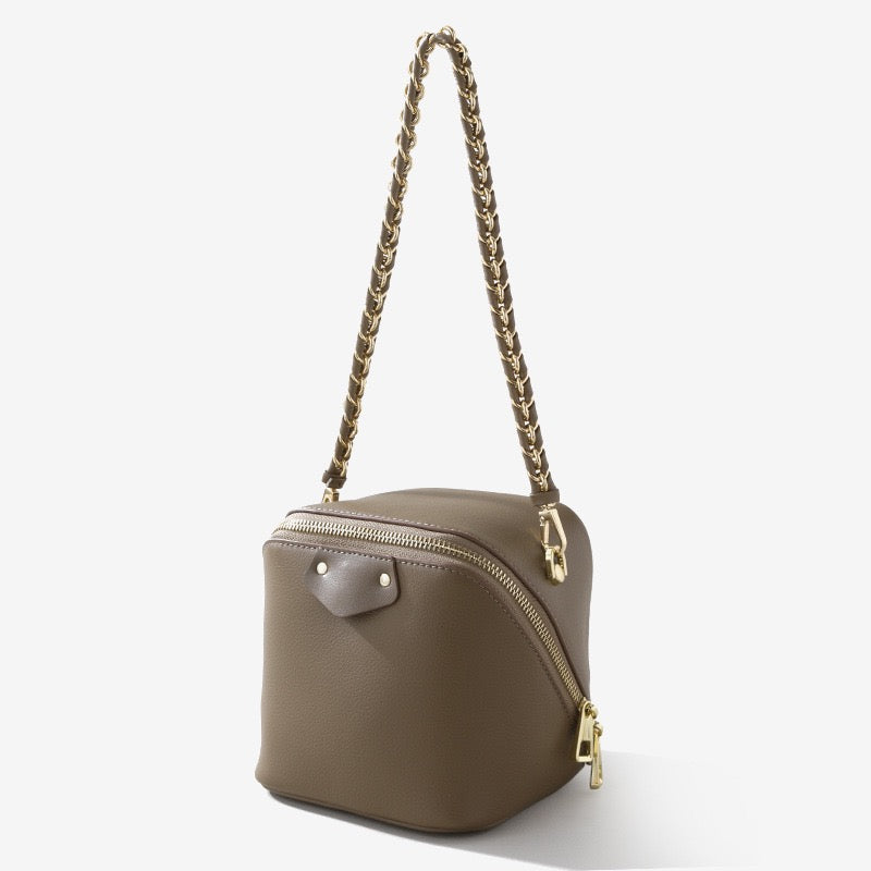 Women's Genuine Leather Square Elephant Bucket Bag