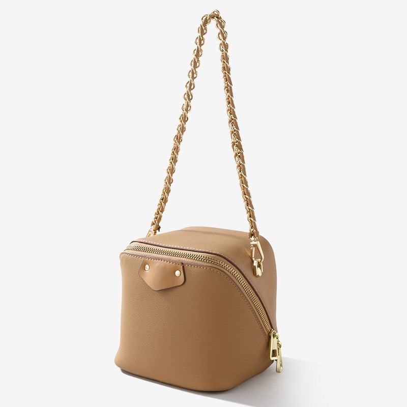 Women's Genuine Leather Square Elephant Bucket Bag