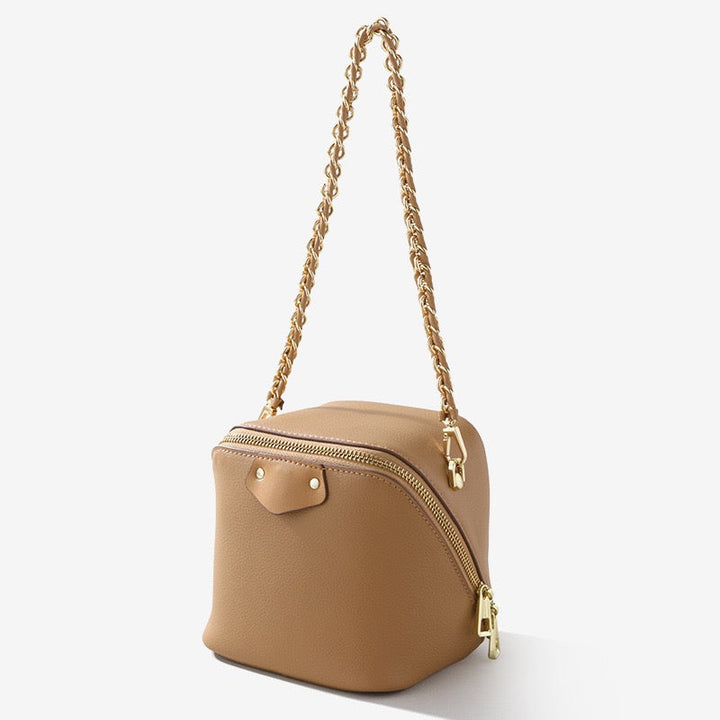 Women's Genuine Leather Square Elephant Bucket Bag