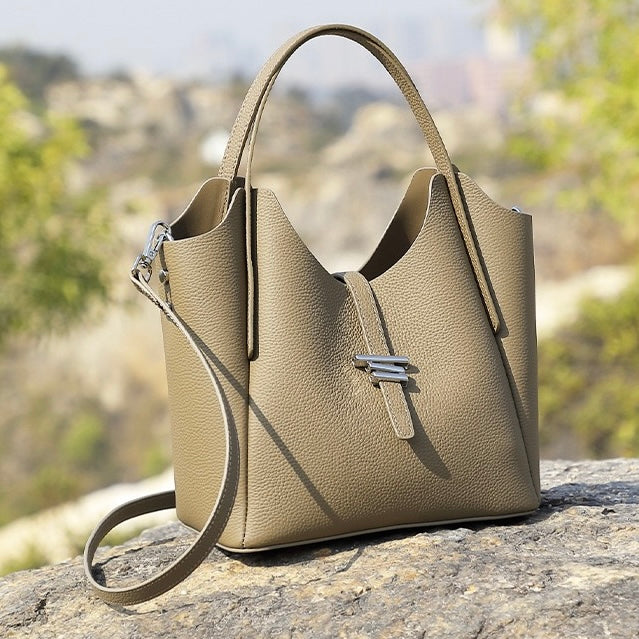 Women’s Genuine Leather Commuter Top Handle Crossbody Shoulder Bag In Minimalist Style