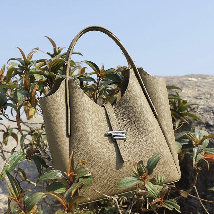 Women’s Genuine Leather Commuter Top Handle Crossbody Shoulder Bag In Minimalist Style