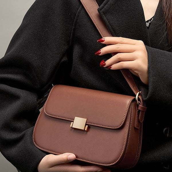 Luxury Minimalist Women's Genuine Leather Shoulder Crossbody Bag
