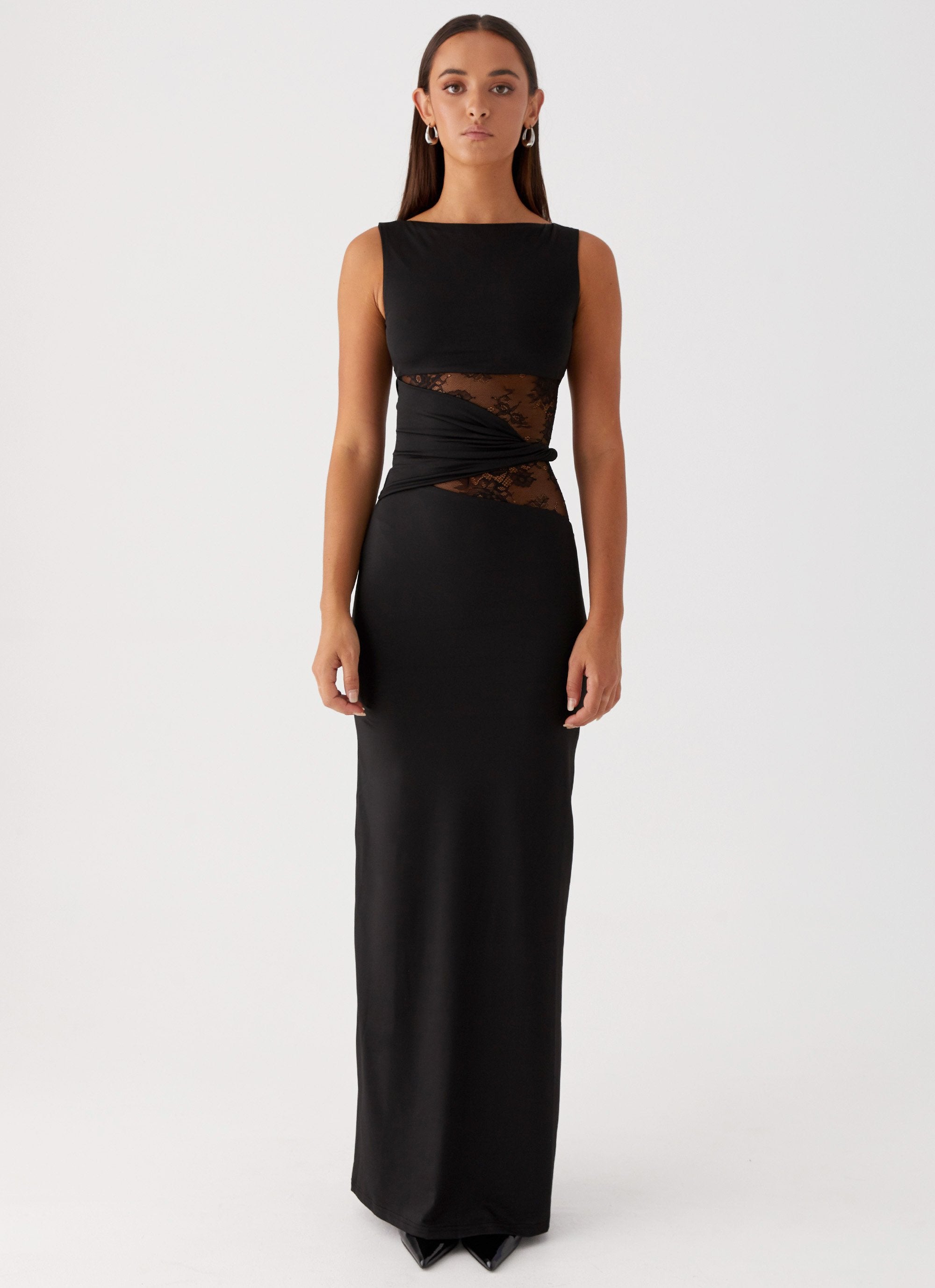Leni | Flowy Maxi Dress with Subtle Cut-Outs and Lacing