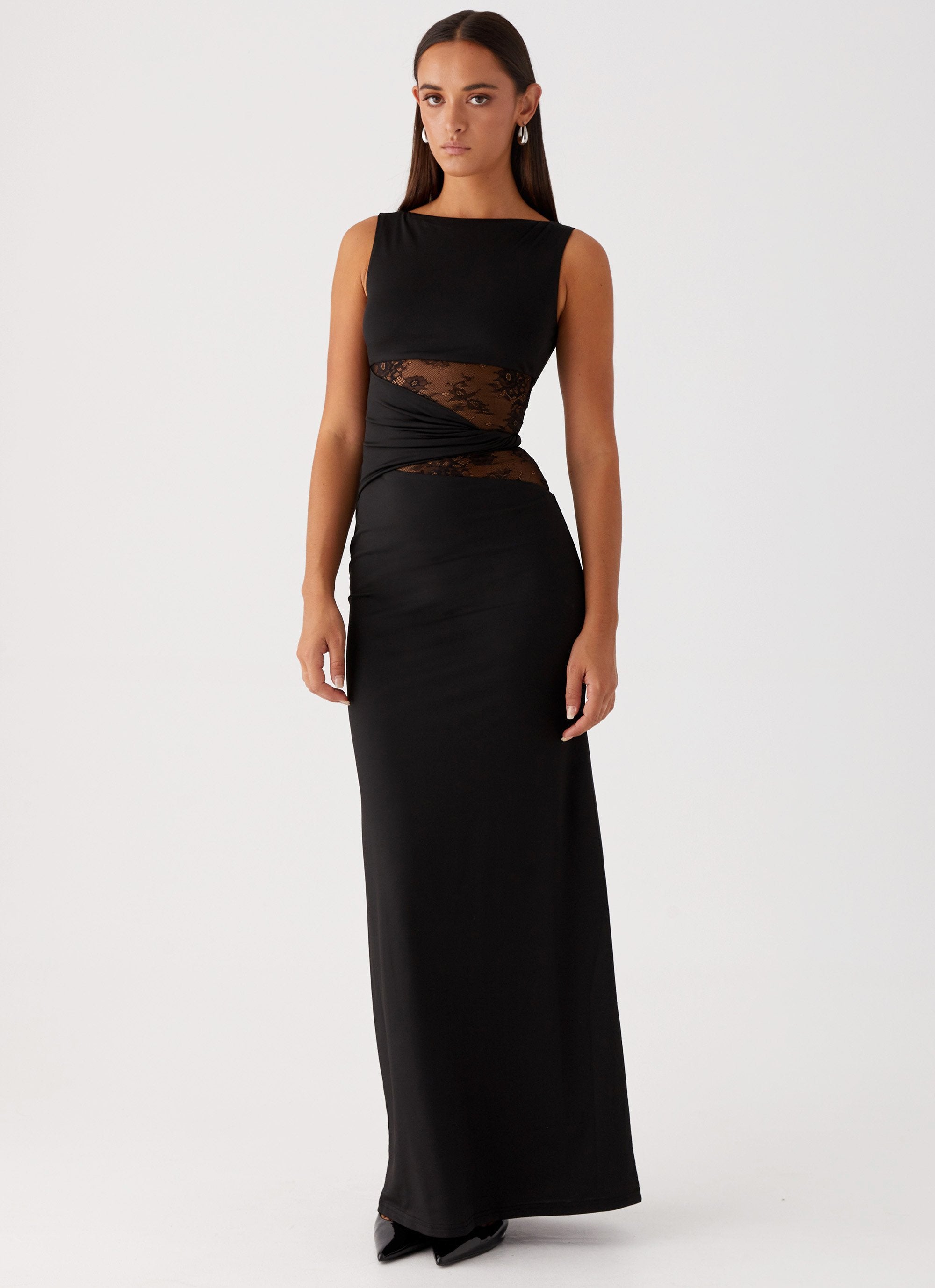 Leni | Flowy Maxi Dress with Subtle Cut-Outs and Lacing