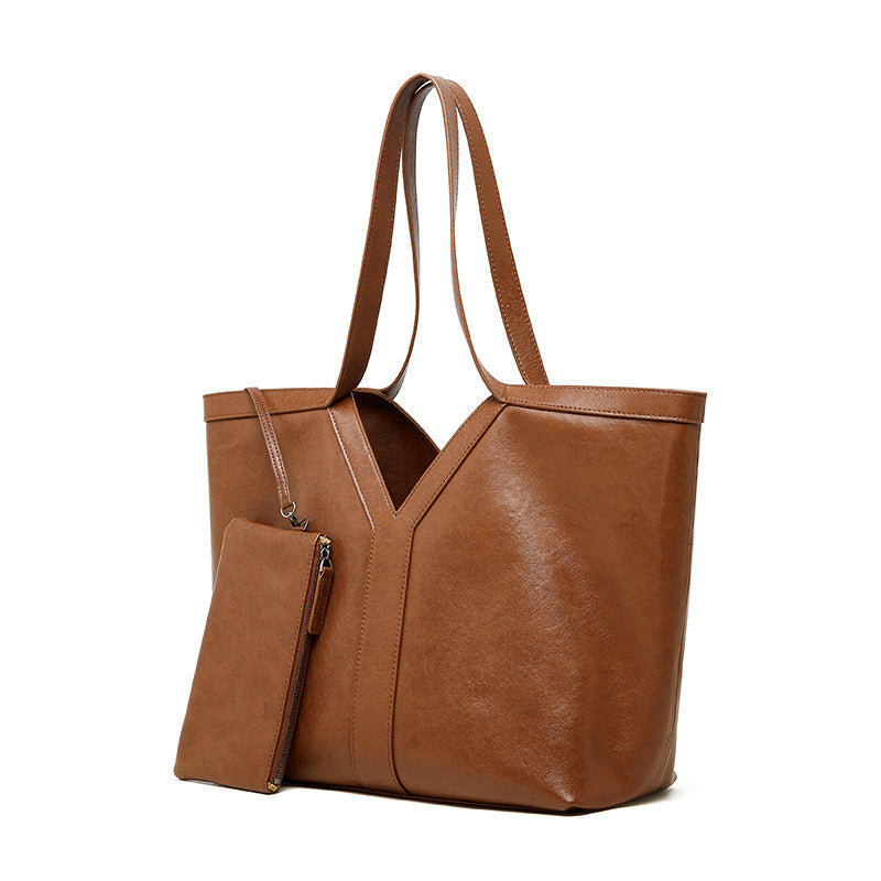 Korean Style Autumn Genuine Leather Tote Bag