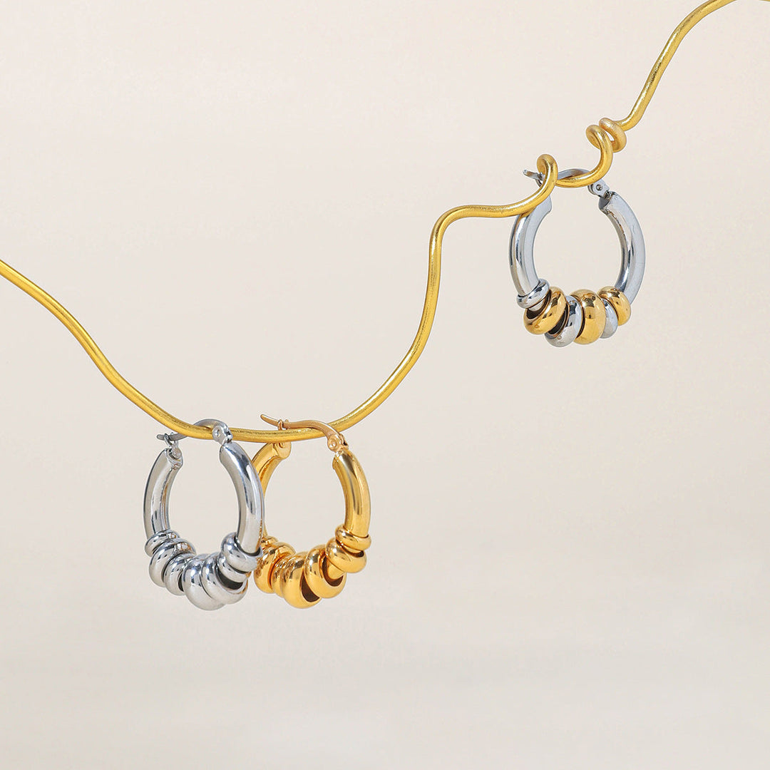 Geometric Interlocking Ring Earrings