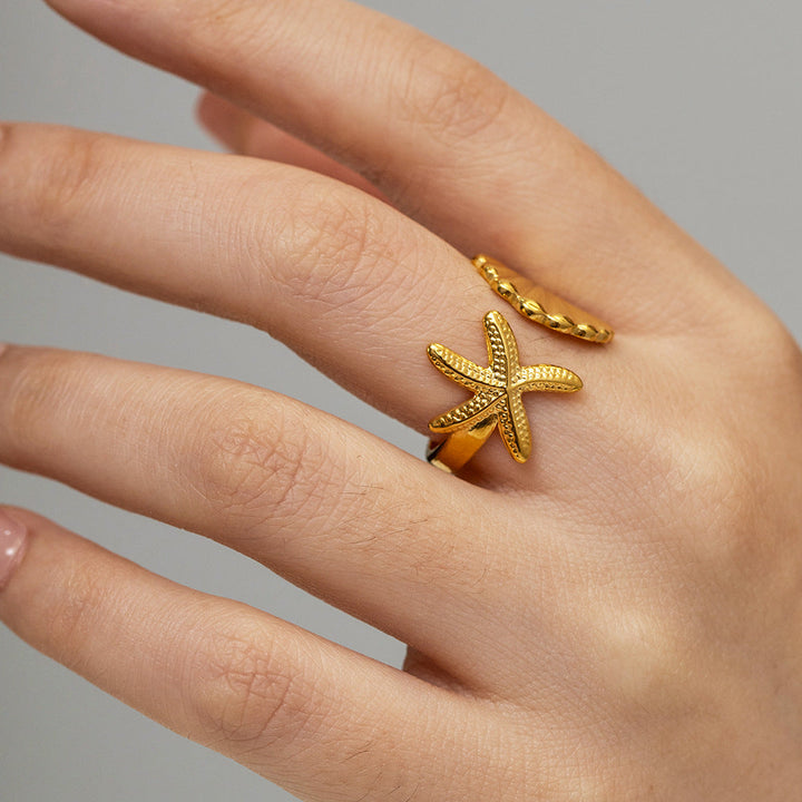 Ocean Series Starfish & Shell Ring