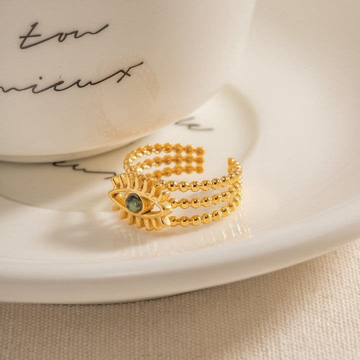 Evil-Eye African Pine Ring