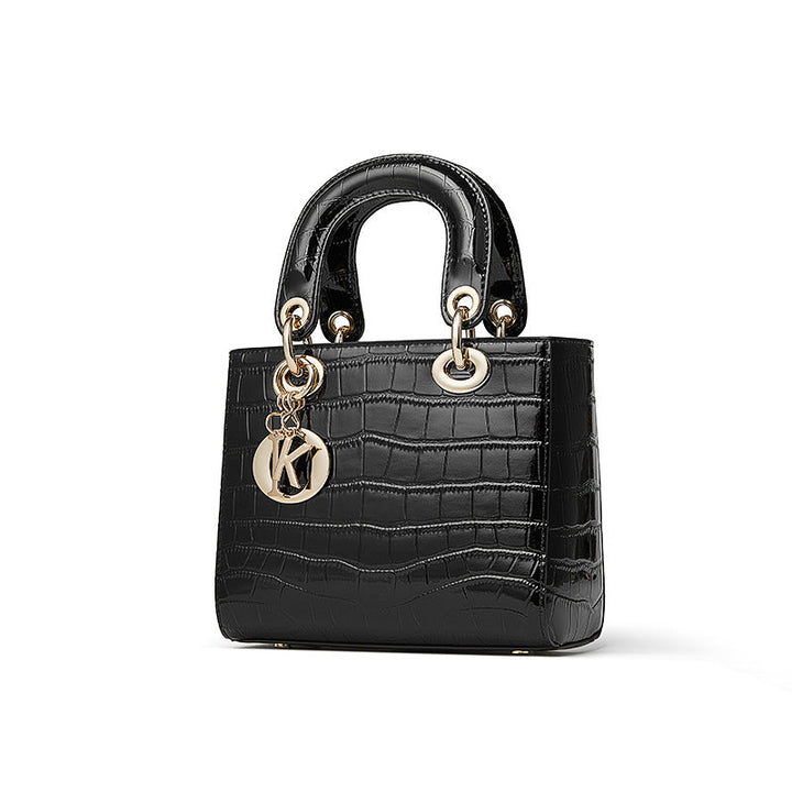 Women's Luxury Croc-Embossed Genuine Leather Top-Handle Bag