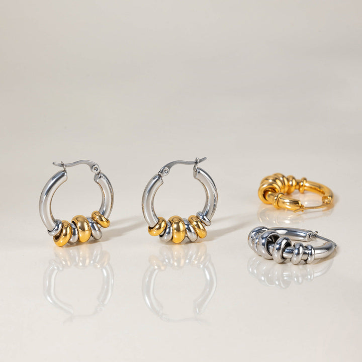 Geometric Interlocking Ring Earrings