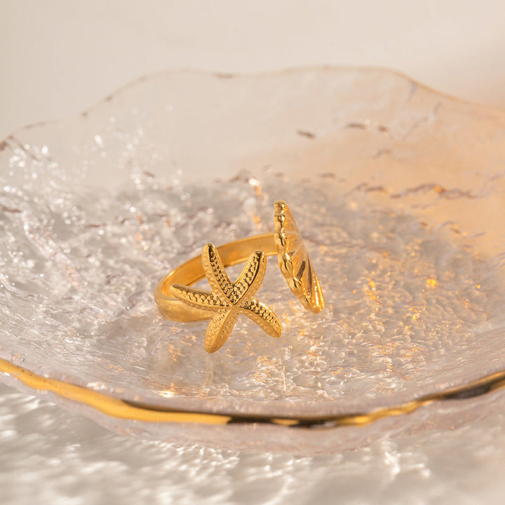 Ocean Series Starfish & Shell Ring