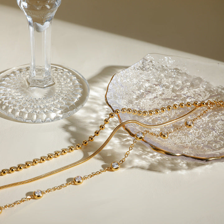 Multi-Layer Bracelet Adorned with Zircons