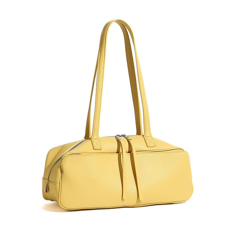 Women's Genuine Pebbled Leather Shoulder Handbag