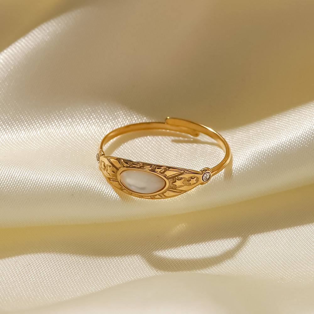 French Retro Stainless Steel Ring