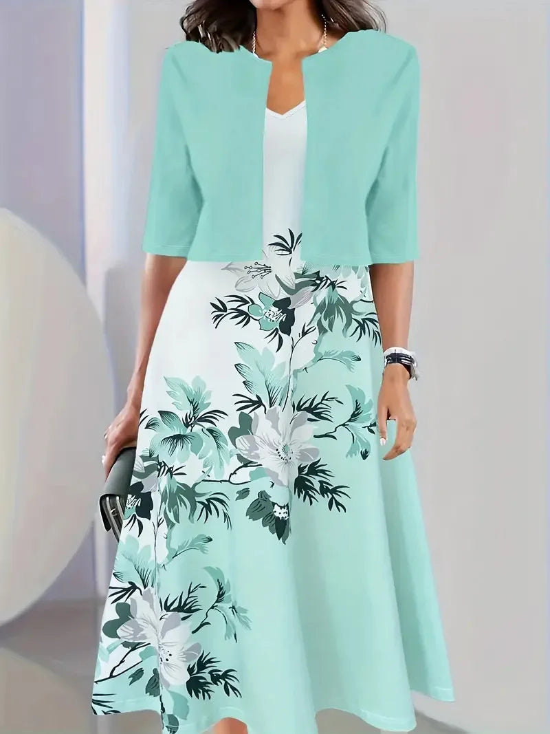 Emilie - Chic ladies summer midi dress with blazer