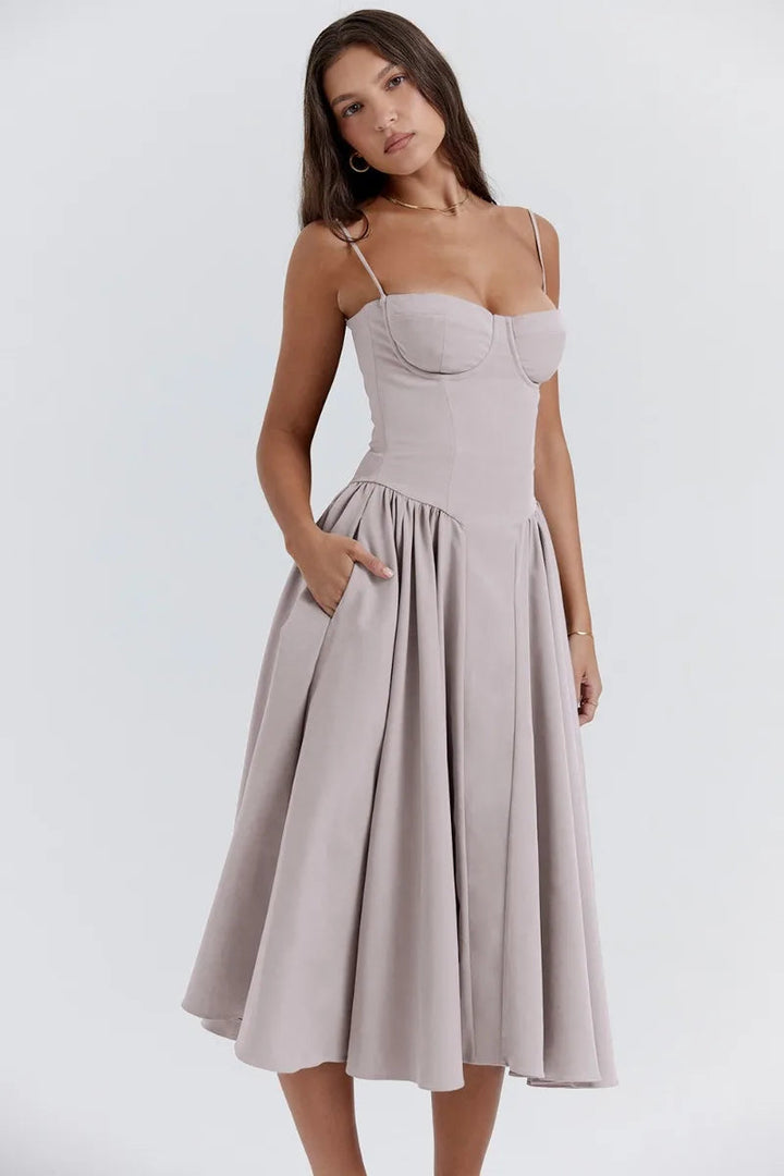 Joanne - Sophisticated sleeveless corset dress
