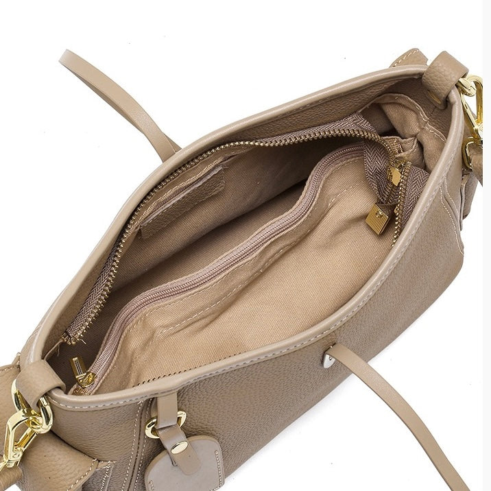 Women's Genuine Leather Stylish Versatile Large-Capacity Single-Shoulder Crossbody Bag