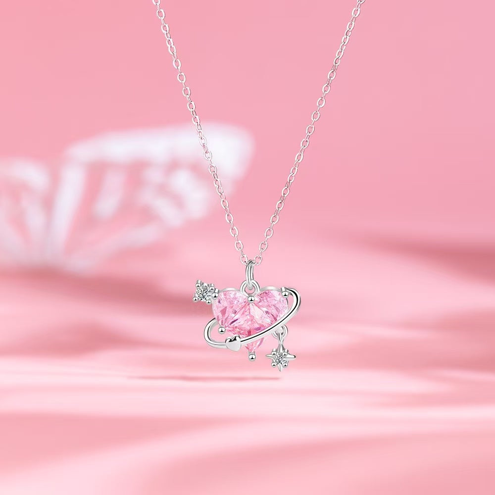 Rose Diamond Heart Whisper Necklace