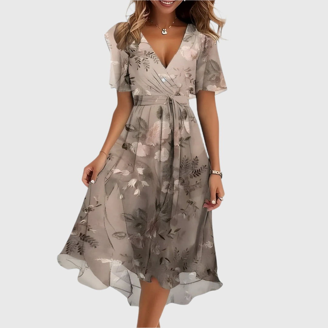 Kristel - Elegant Floral Midi Dress