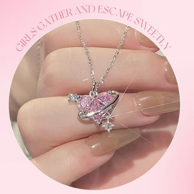 Rose Diamond Heart Whisper Necklace