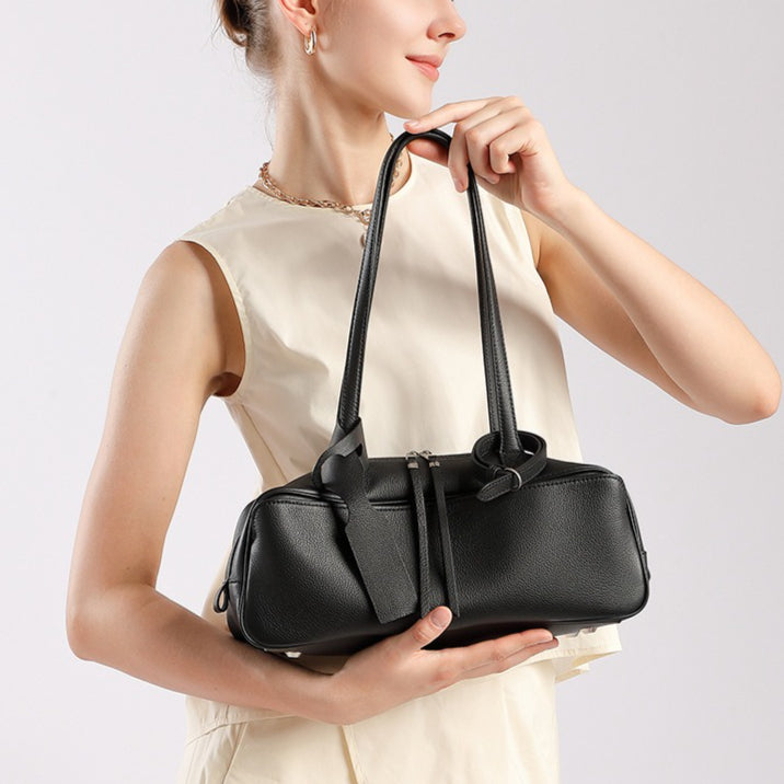 Women's Genuine Pebbled Leather Shoulder Handbag