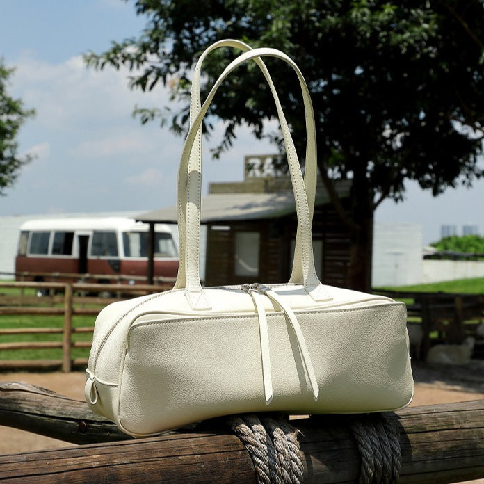 Women's Genuine Pebbled Leather Shoulder Handbag